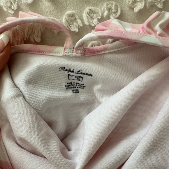 Ralph Lauren Baby Girl's Gingham One-Piece Swimsuit 9 Mo. - Picture 3 of 5